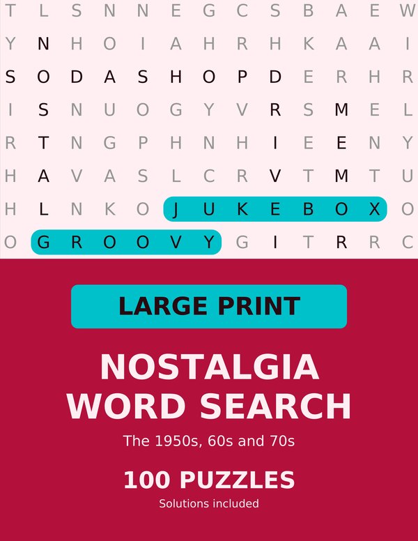 Large Print Nostalgia Word Search cover
